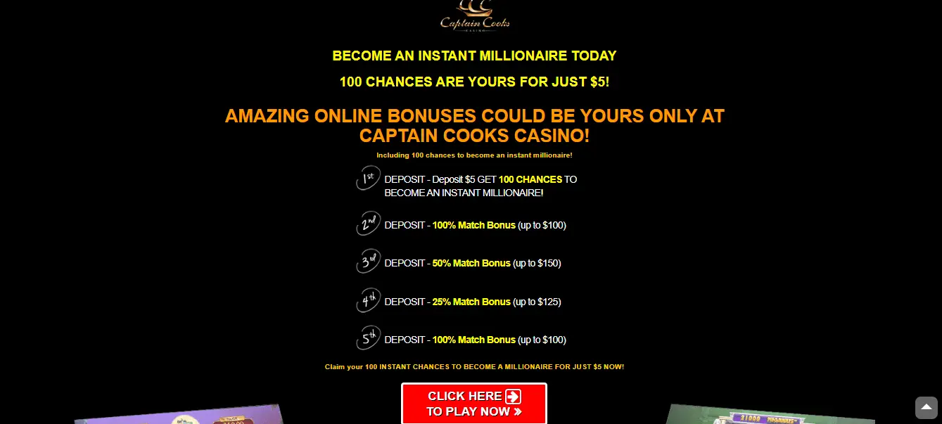 captain cooks casino bonuses