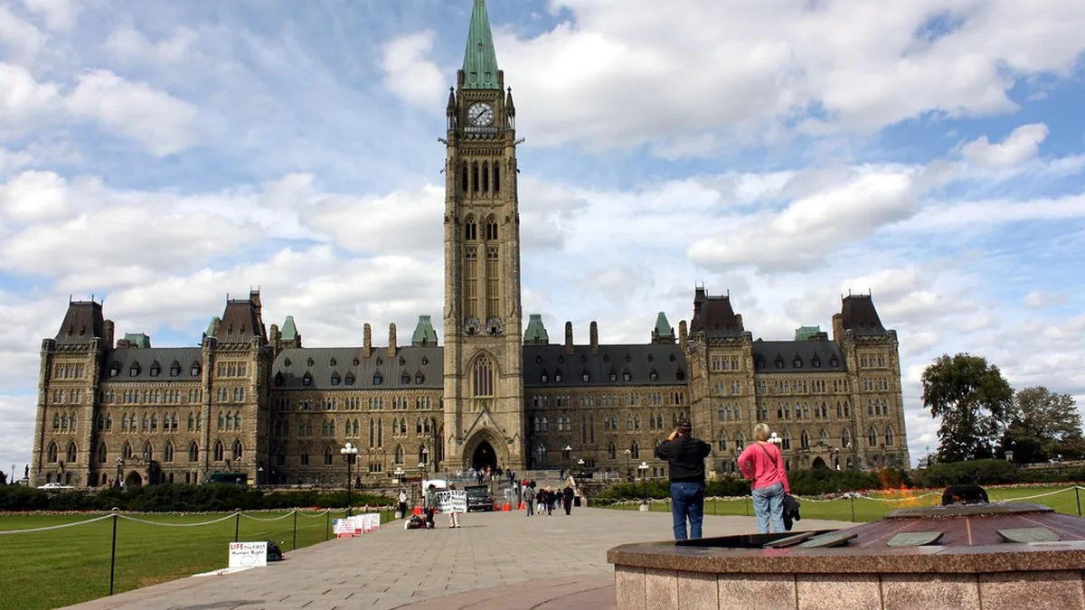 Centre Block and Peace Tower of the Parliament of Canada in Ottawa