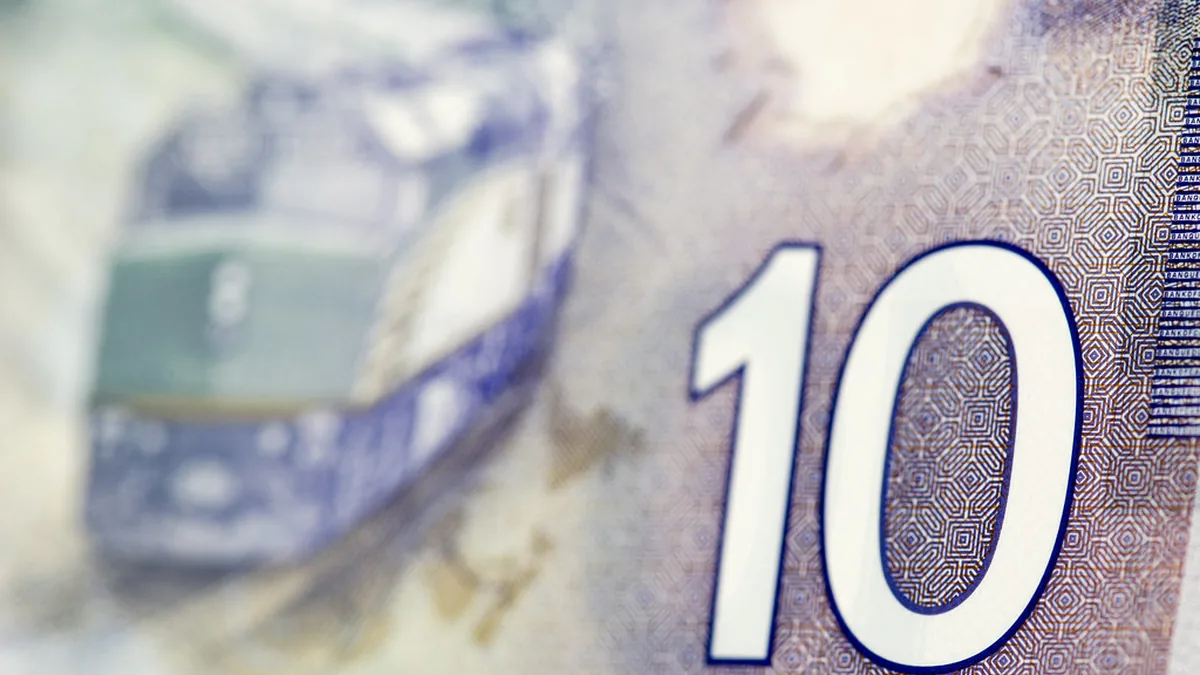 Close-up of a Canadian ten-dollar banknote